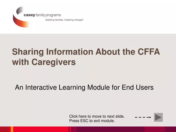 sharing information about the cffa with caregivers