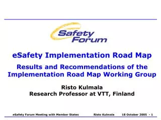 eSafety Implementation Road Map