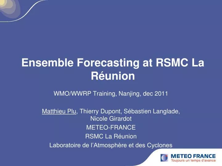ensemble forecasting at rsmc la r union