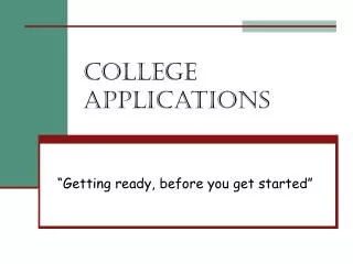 College Applications