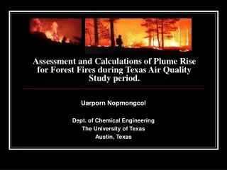 Assessment and Calculations of Plume Rise for Forest Fires during Texas Air Quality Study period.