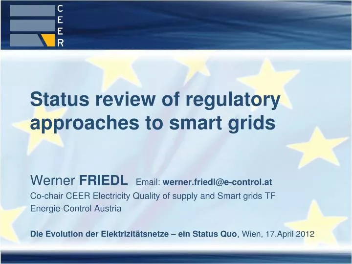status review of regulatory approaches to smart grids