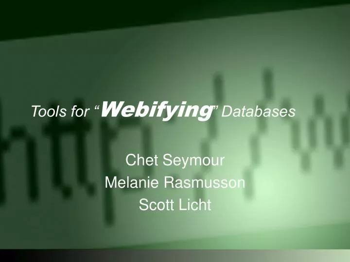 tools for webifying databases