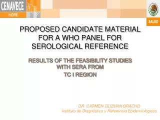 PROPOSED CANDIDATE MATERIAL FOR A WHO PANEL FOR SEROLOGICAL REFERENCE