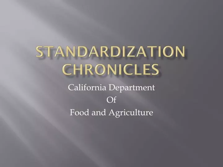 standardization chronicles