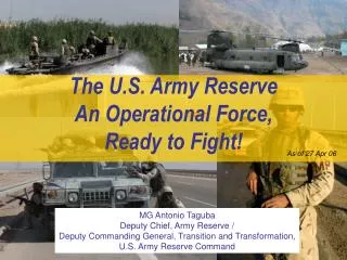 The U.S. Army Reserve An Operational Force, Ready to Fight!