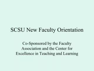 SCSU New Faculty Orientation