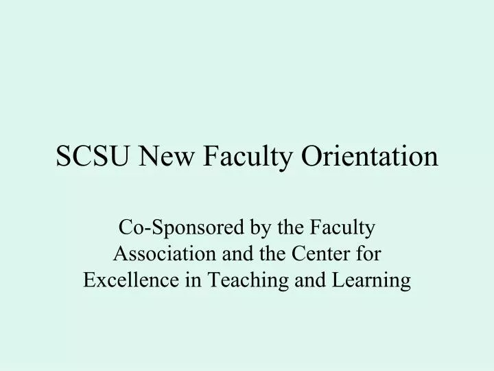 scsu new faculty orientation