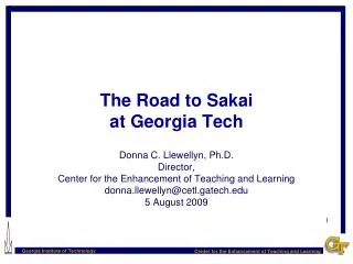 The Road to Sakai at Georgia Tech