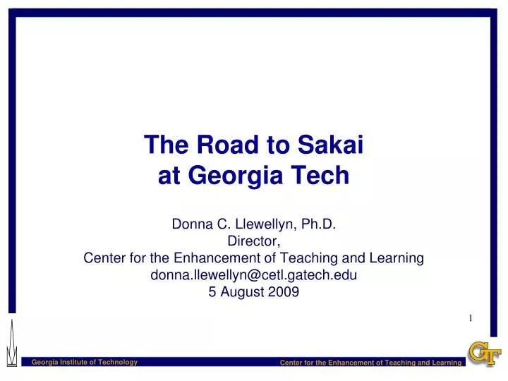 the road to sakai at georgia tech