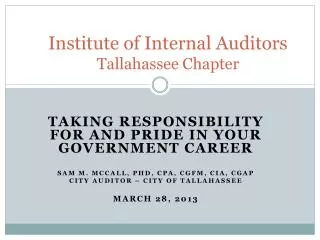 Institute of Internal Auditors Tallahassee Chapter