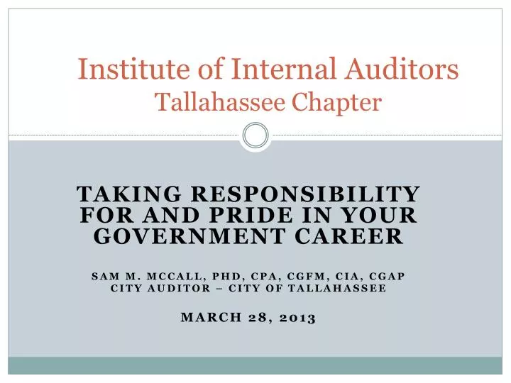 institute of internal auditors tallahassee chapter
