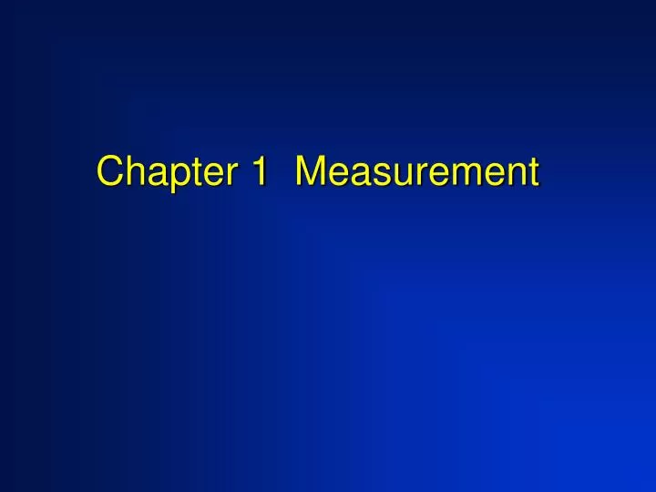 chapter 1 measurement