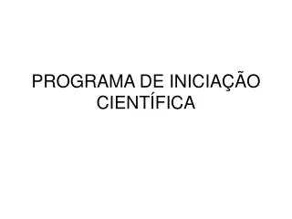 programa de inicia o cient fica