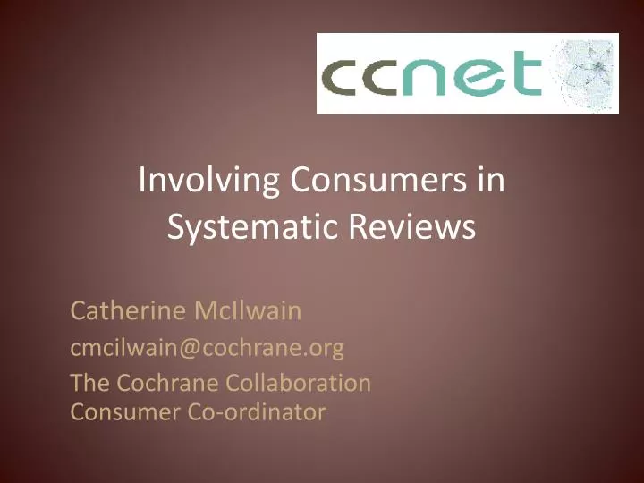 involving consumers in systematic reviews