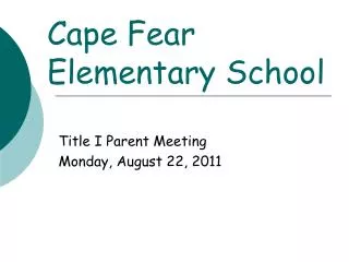 Cape Fear Elementary School