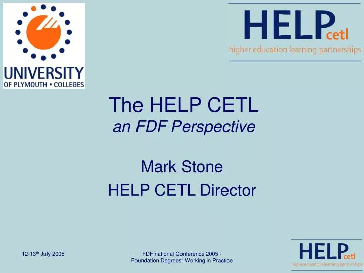 the help cetl an fdf perspective