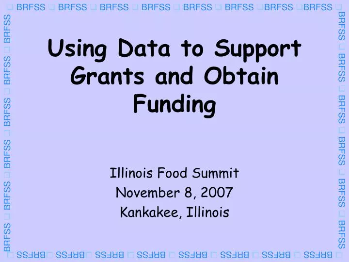 using data to support grants and obtain funding