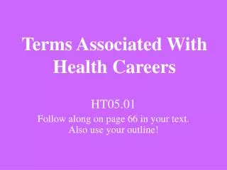 Terms Associated With Health Careers