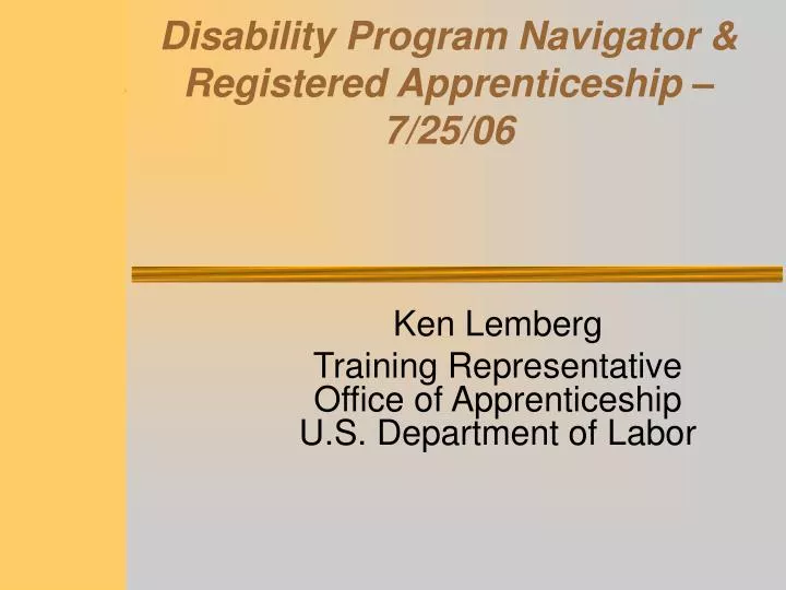 disability program navigator registered apprenticeship 7 25 06