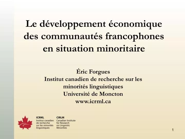 le d veloppement conomique des communaut s francophones en situation minoritaire