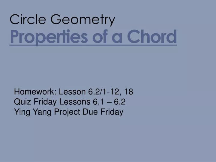 properties of a chord