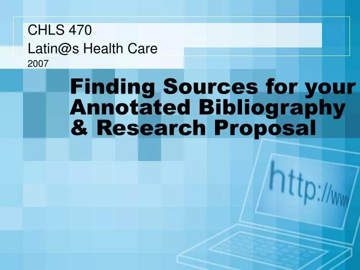 finding sources for your annotated bibliography research proposal