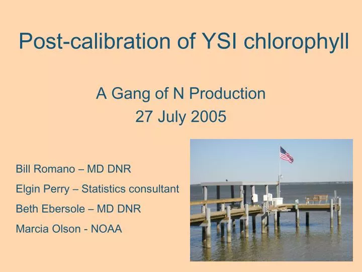 post calibration of ysi chlorophyll