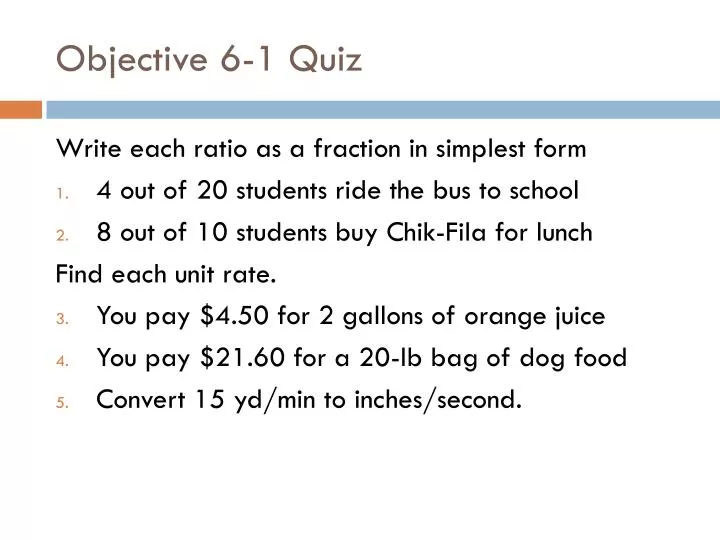 objective 6 1 quiz