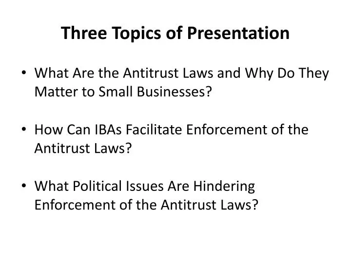 three topics of presentation