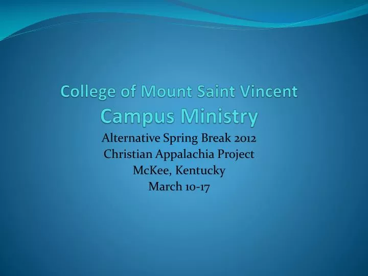 college of mount saint vincent campus ministry