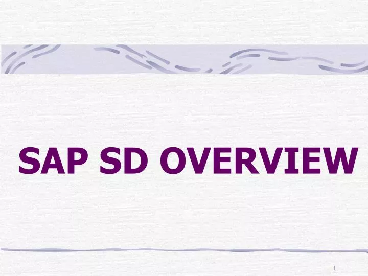 sap sd overview