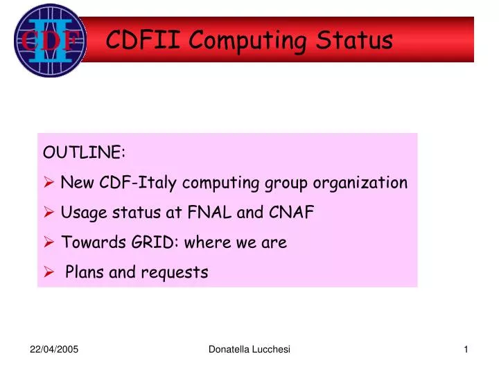 cdfii computing status