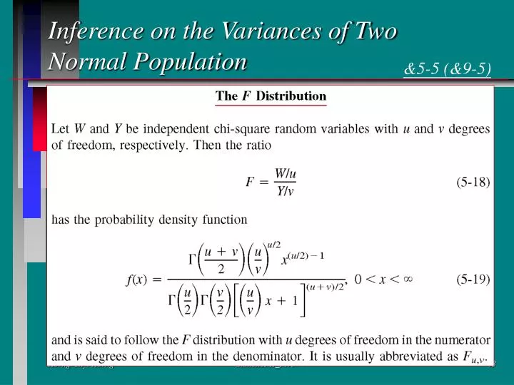 inference on the variances of two normal population
