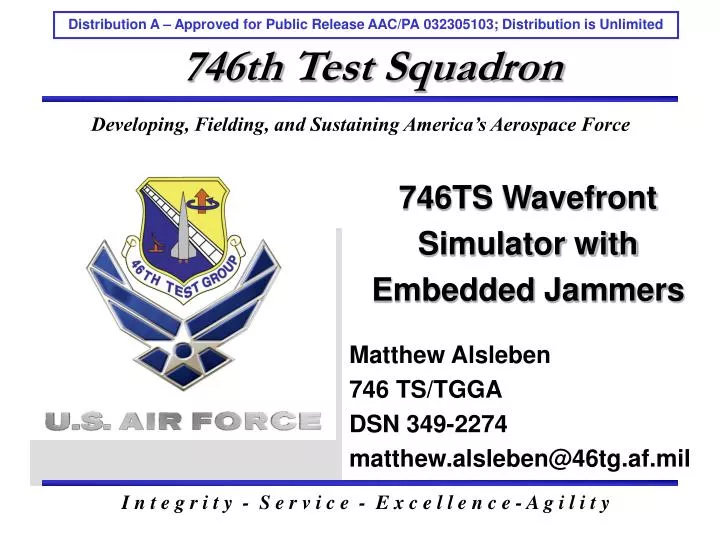 746ts wavefront simulator with embedded jammers
