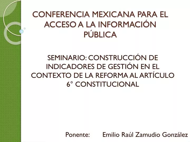 conferencia mexicana para el acceso a la informaci n p blica