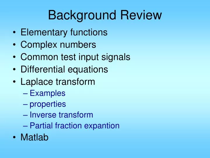 background review
