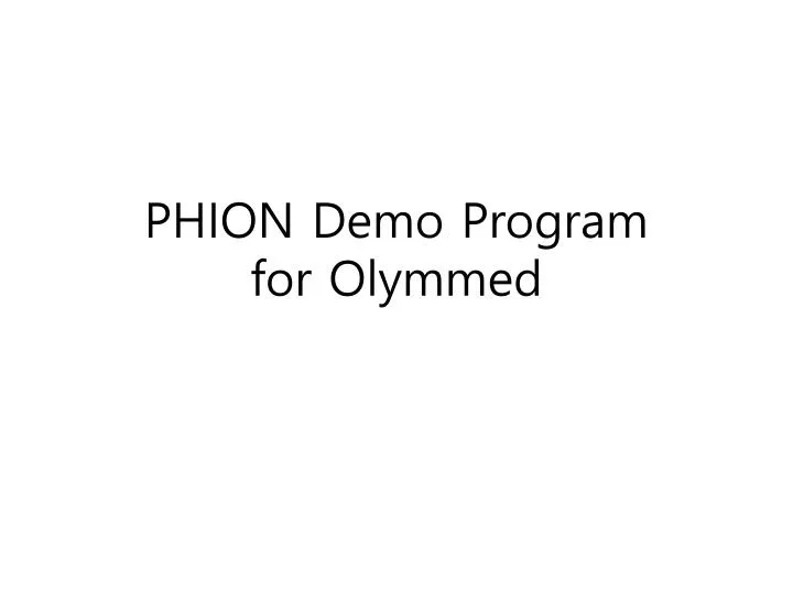 phion demo program for olymmed