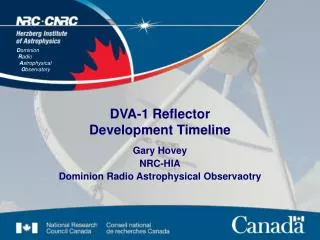 DVA-1 Reflector Development Timeline