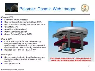 Palomar: Cosmic Web Imager
