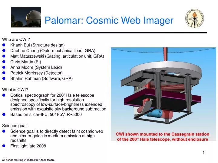 palomar cosmic web imager