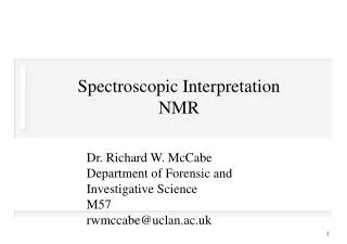 Spectroscopic Interpretation NMR