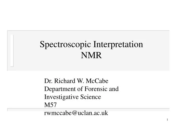 spectroscopic interpretation nmr