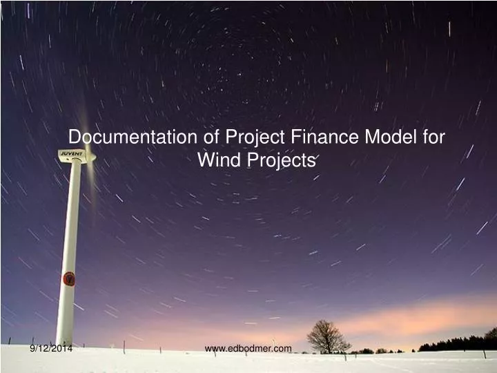 documentation of project finance model for wind projects