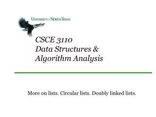 CSCE 3110 Data Structures &amp; Algorithm Analysis