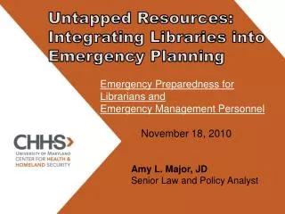 Untapped Resources: Integrating Libraries into Emergency Planning