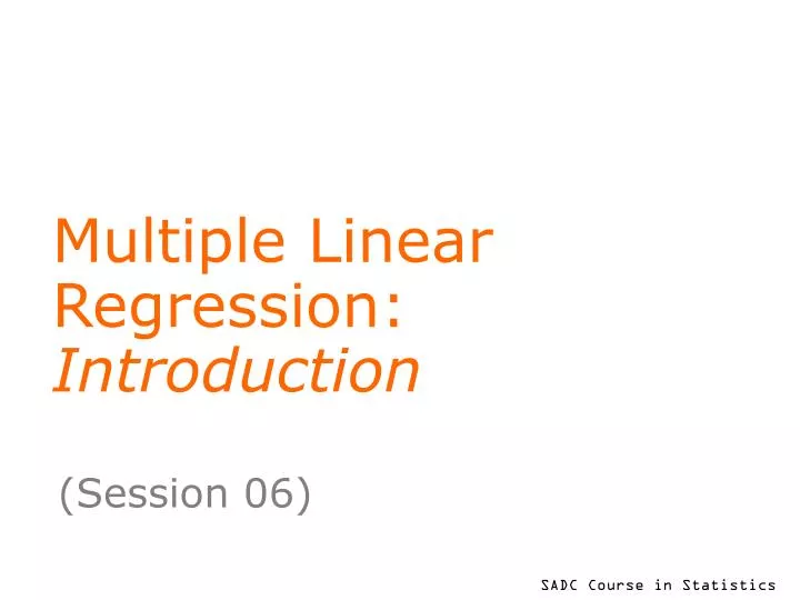 multiple linear regression introduction