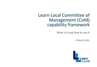 Learn Local Committee of Management (CoM) capability framework