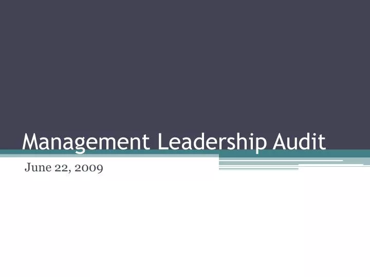 management leadership audit