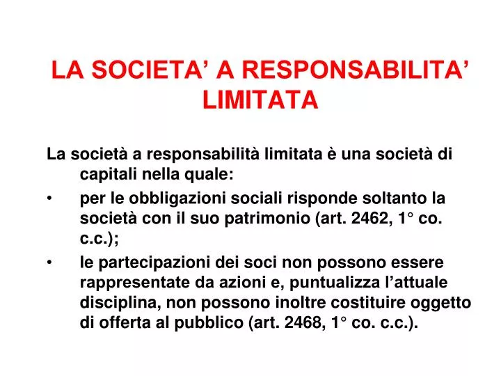 la societa a responsabilita limitata